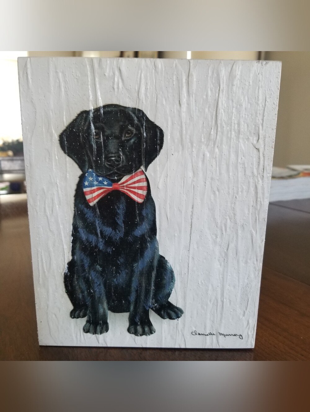 Labrador Retriever Puppy American Flag Bowtie Raz Imports